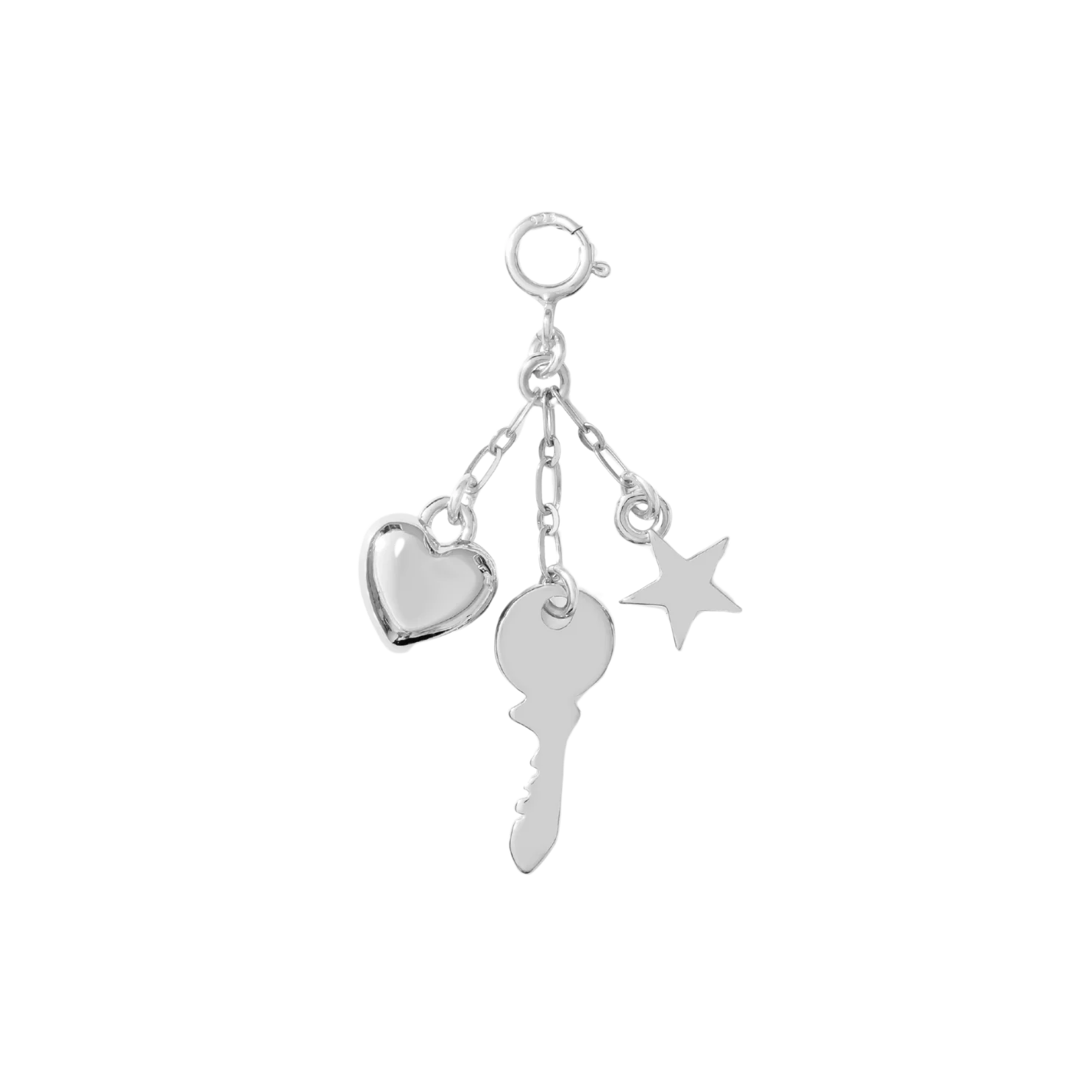 Hair Clip Charm — Key to My Heart Trio (Silver)