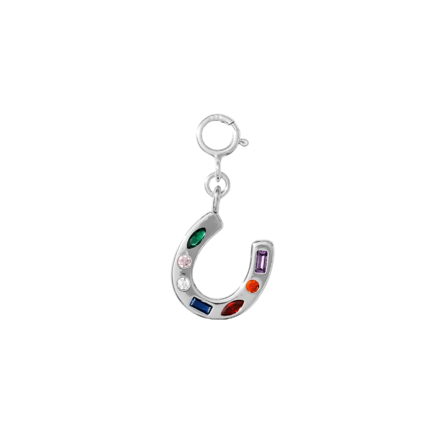 Hair Clip Charm — Lucky Horseshoe (Silver)