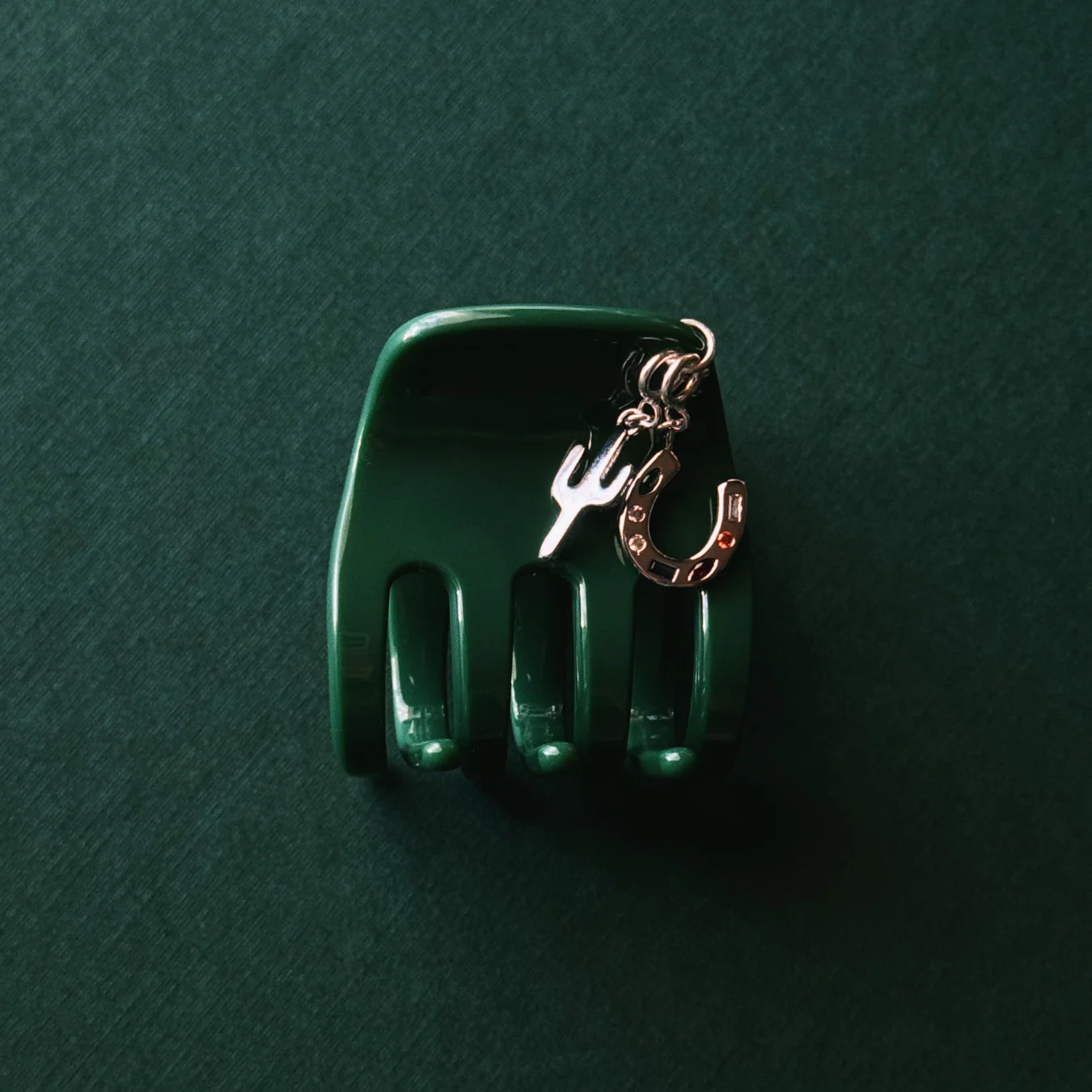 Hair Clip Charm — Lucky Horseshoe (Silver) - Image 2