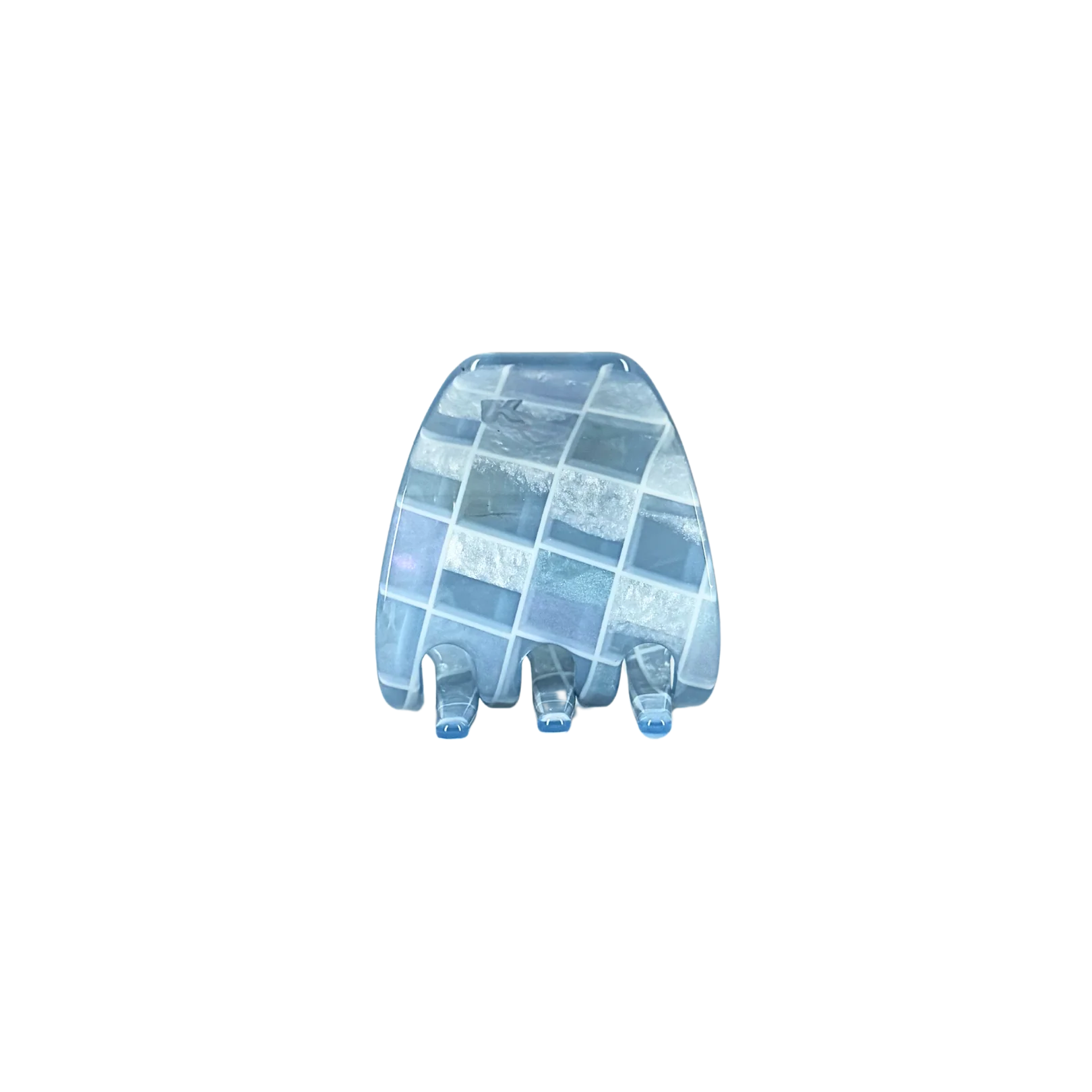 Mini Hair Claw Clip — Aquamarine Tile